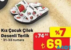 JUNO KIZ ÇOCUK ÇİLEK DESENLİ TERLİK